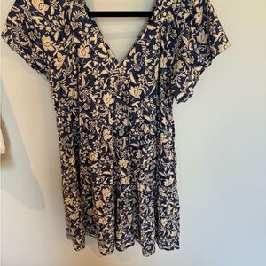 Old Navy Navy and Beige Floral Dress
